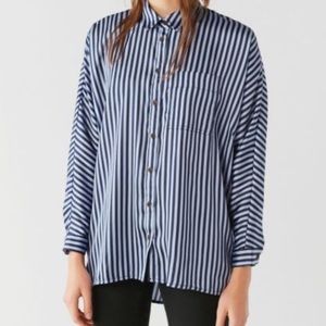 Striped Satin Dolman Button Down— Urban Outftters
